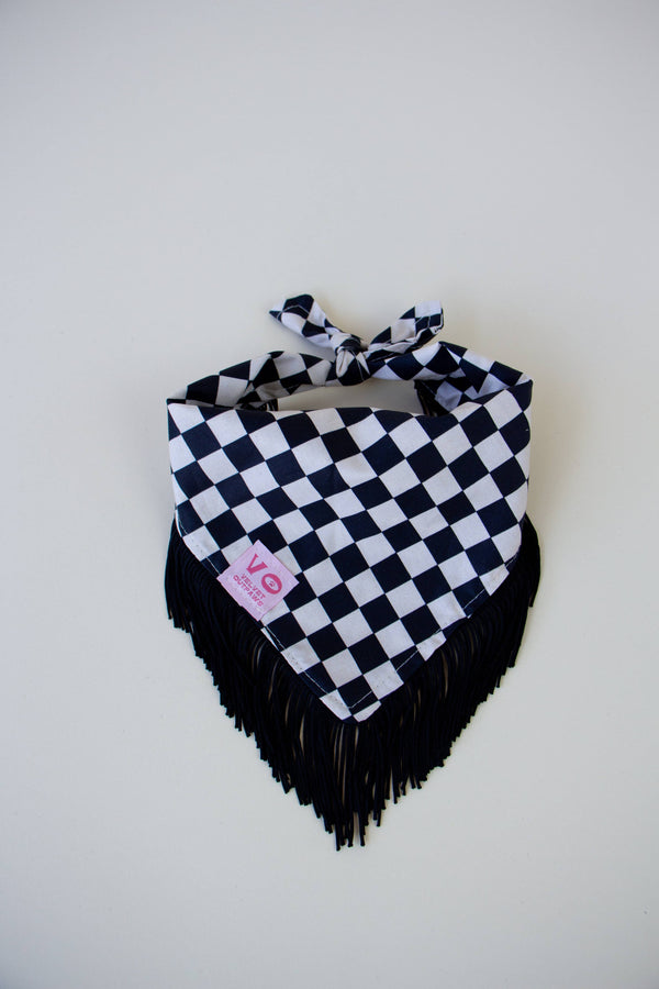 VELVET OUTPAW Checkered Fringe Bandana