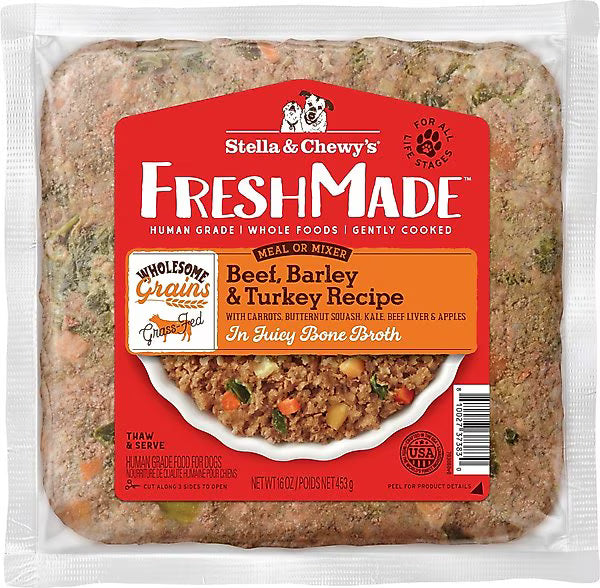 STELLA & CHEWY'S Freshmade Dog Food Wholesome Grains Beef and Turkey 16OZ