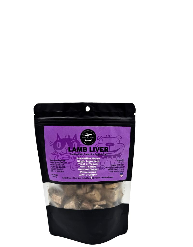 FISH & BONE Freeze-dried Lamb Liver Treats