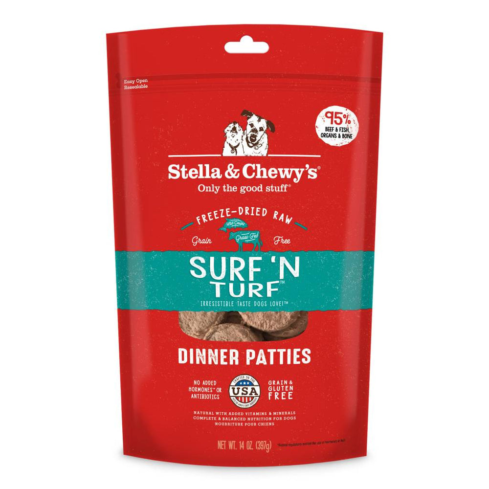 STELLA & CHEWY'S Freeze-Dried Dog Food Dinner Patties Surf & Turf