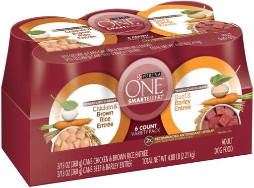 PURINA ONE Smart Blend Dog Food Variety Pack Case of 6/13OZ