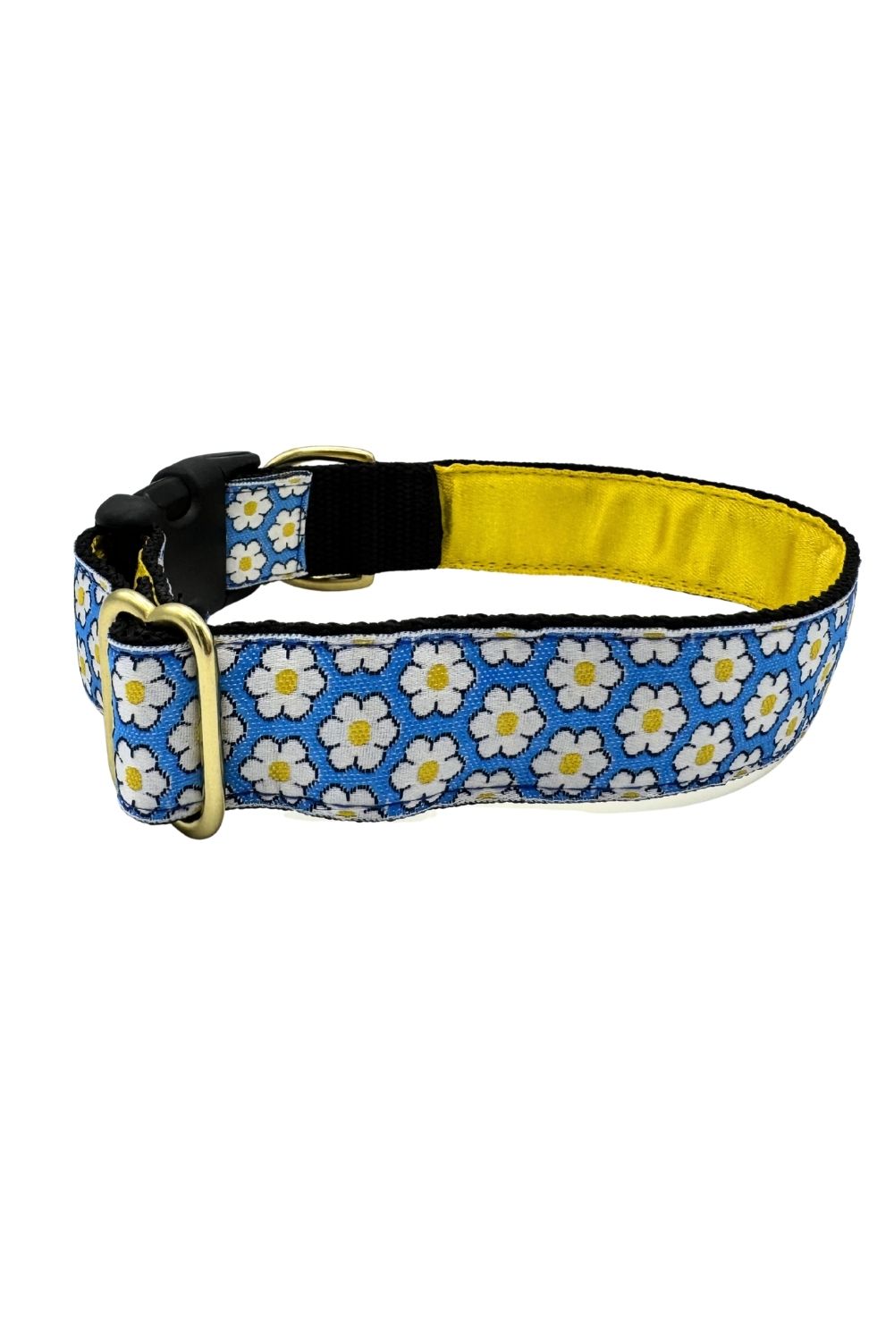 MACKENZIE Dog Collar Daisies Blue