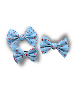 THE FISH & BONE  Bow Tie Candy Canes Light Blue