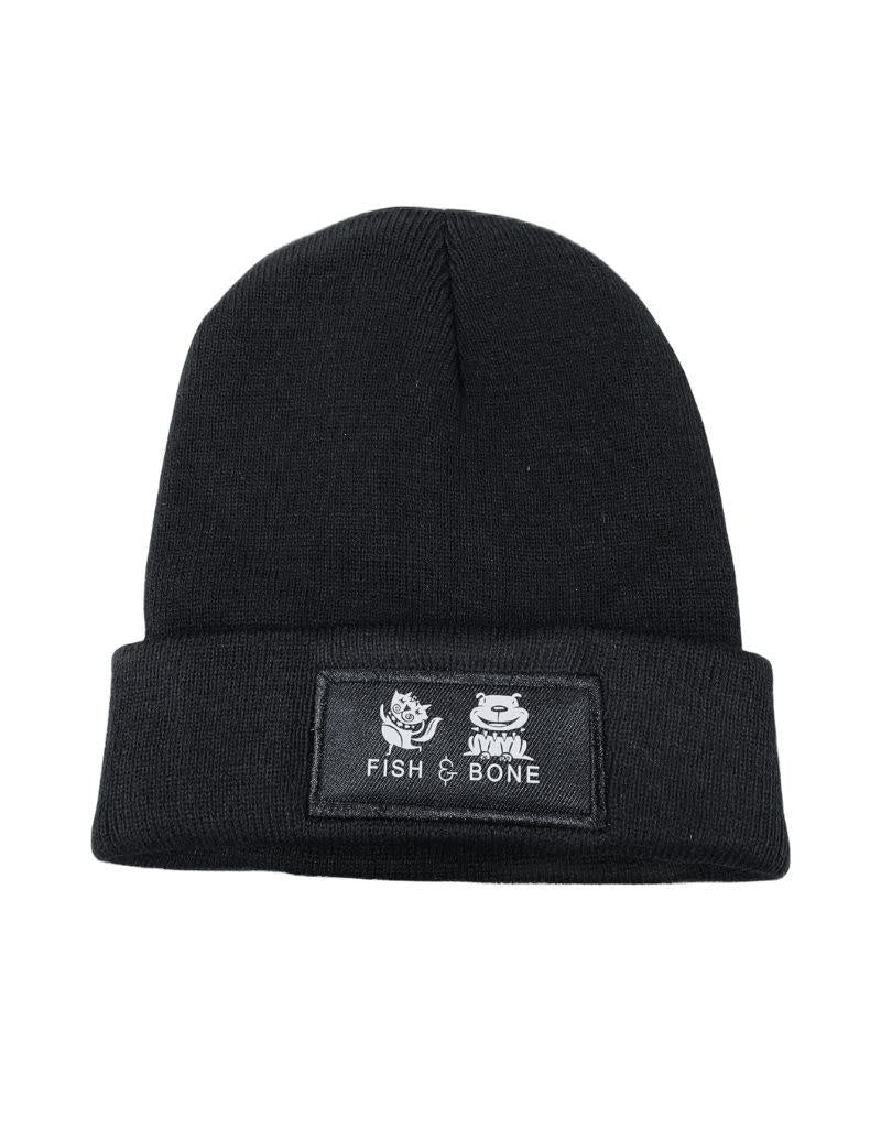 FISH & BONE Cuffed Knit Beanie with Patch