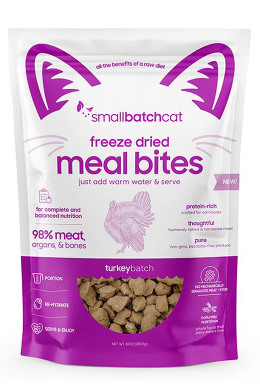 SMALL BATCH Cat Freeze-dried Turkey Meal Bites 10oz