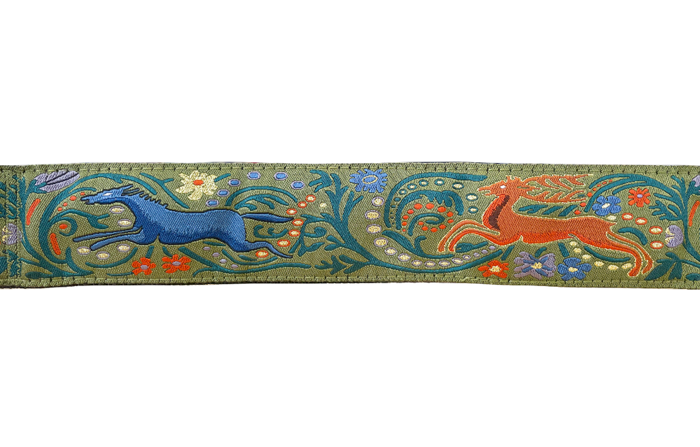 MACKENZIE Medieval Hunt Green Clip Collar 1.5in