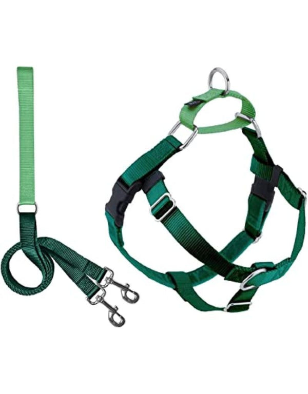 2 HOUNDS DESIGN Freedom No-Pull Harness and Leash 5/8 inch Kelly