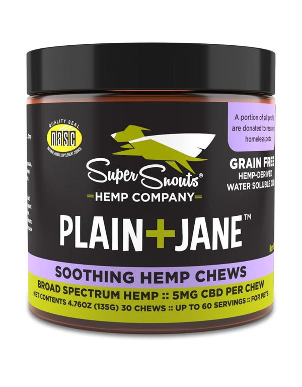 SUPER SNOUTS Broad Spectrum 5mg Chew Plain + Jane