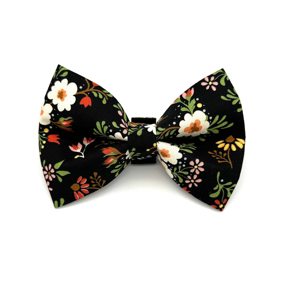 WINTHROP Black Floral Dog Bow Tie