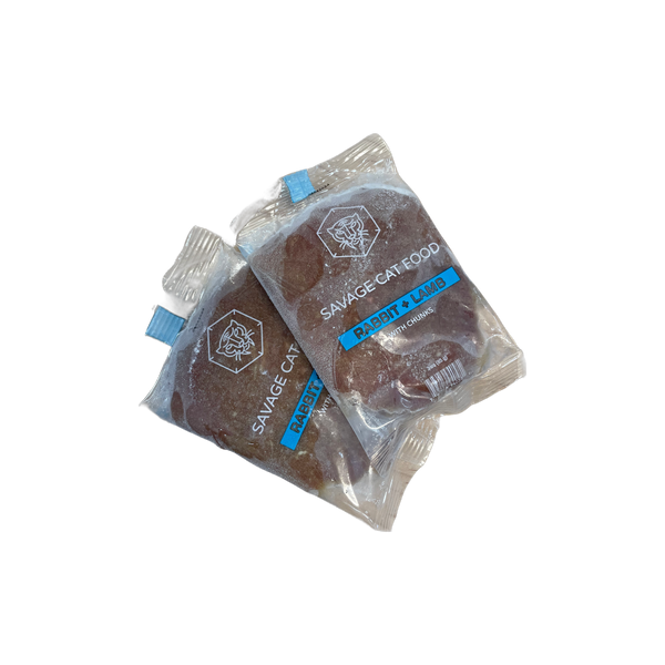 SAVAGE CAT Frozen Raw Cat Food Rabbit and Lamb 3OZ