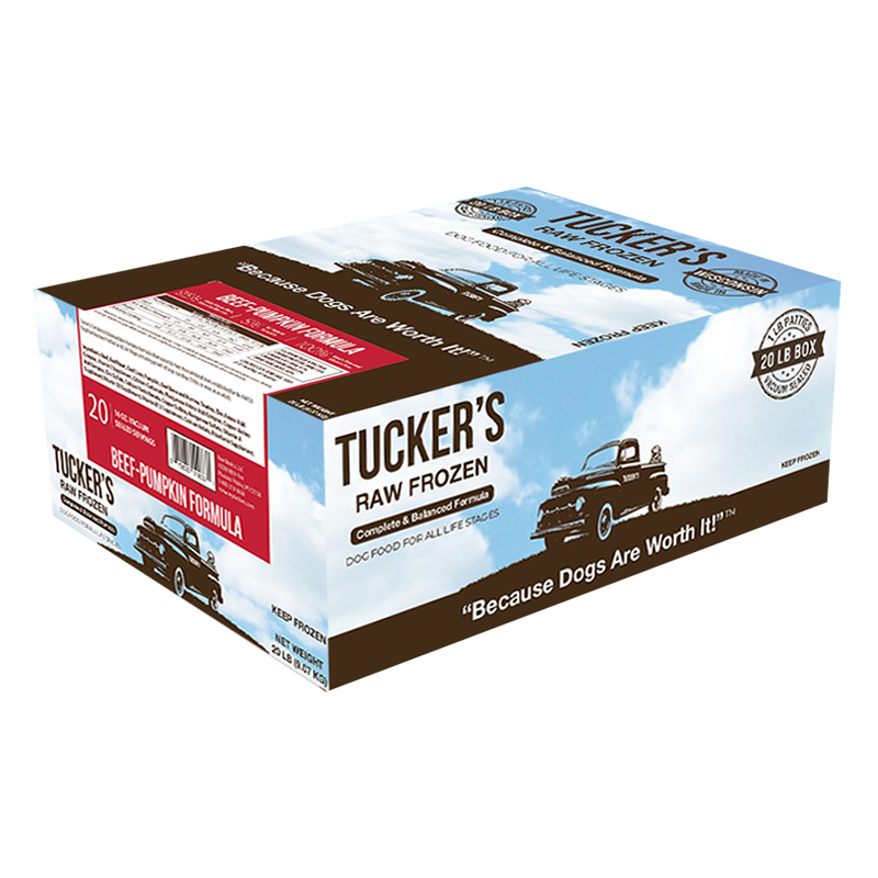TUCKERS Frozen Raw Complete Dog Food Beef and Pumpkin 20lb