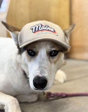 PUPLID Dog Trucker Hat Retro Maine Tan