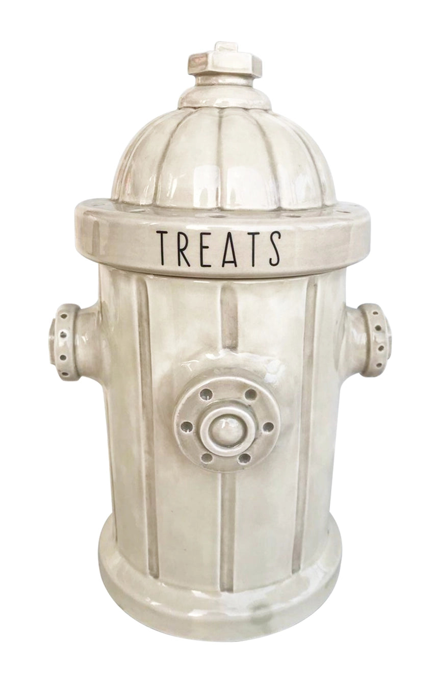 BLUE SKY CLAYWORKS Fire Hydrant Treat Jar Antique White