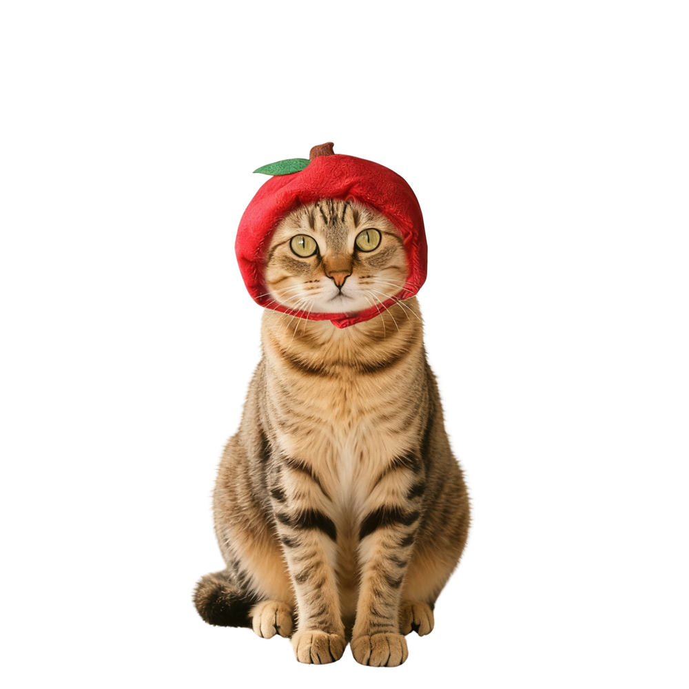 Cute Apple Pet Head Hat Cat