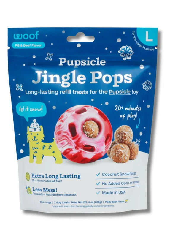 Woof Holiday Pupsicle Toy + Jingle Pops Treat Bundle