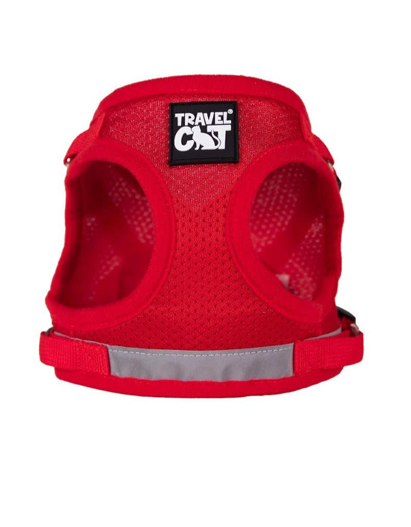 TRAVEL CAT True Adventurer Reflective Leash & Harness Set Red