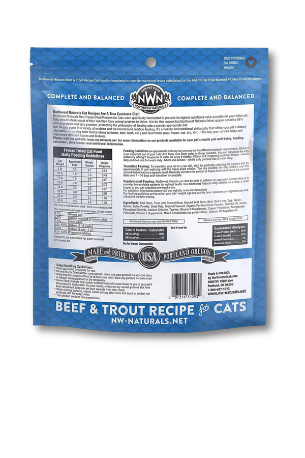 NORTHWEST NATURALS Freeze-dried Cat Food Beef & Trout