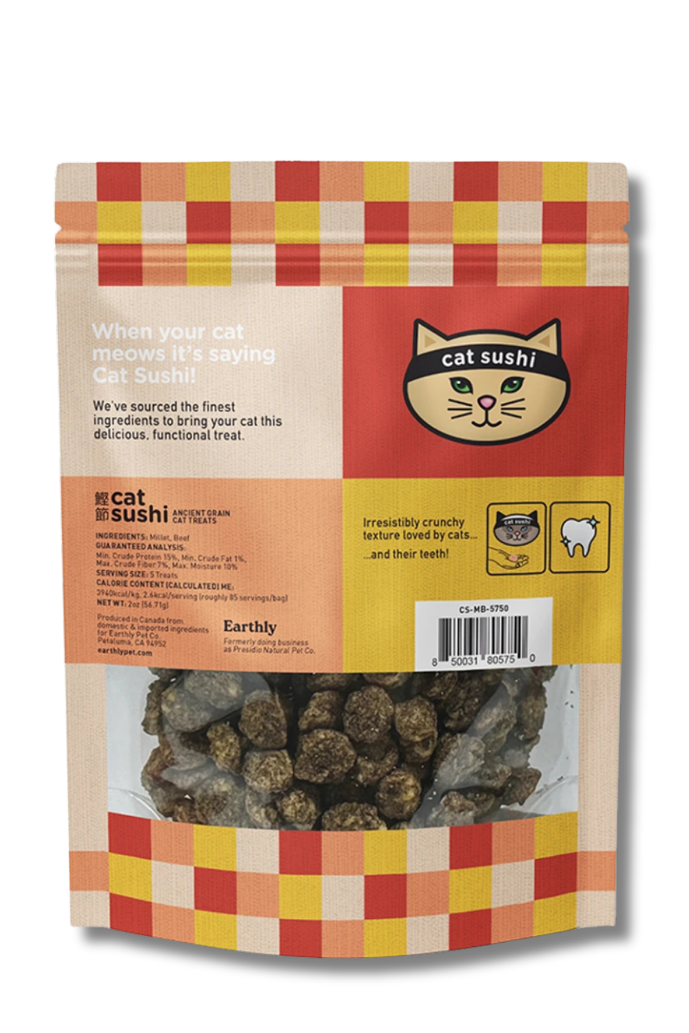 EARTHLY Cat Sushi Crunch Beef 2oz