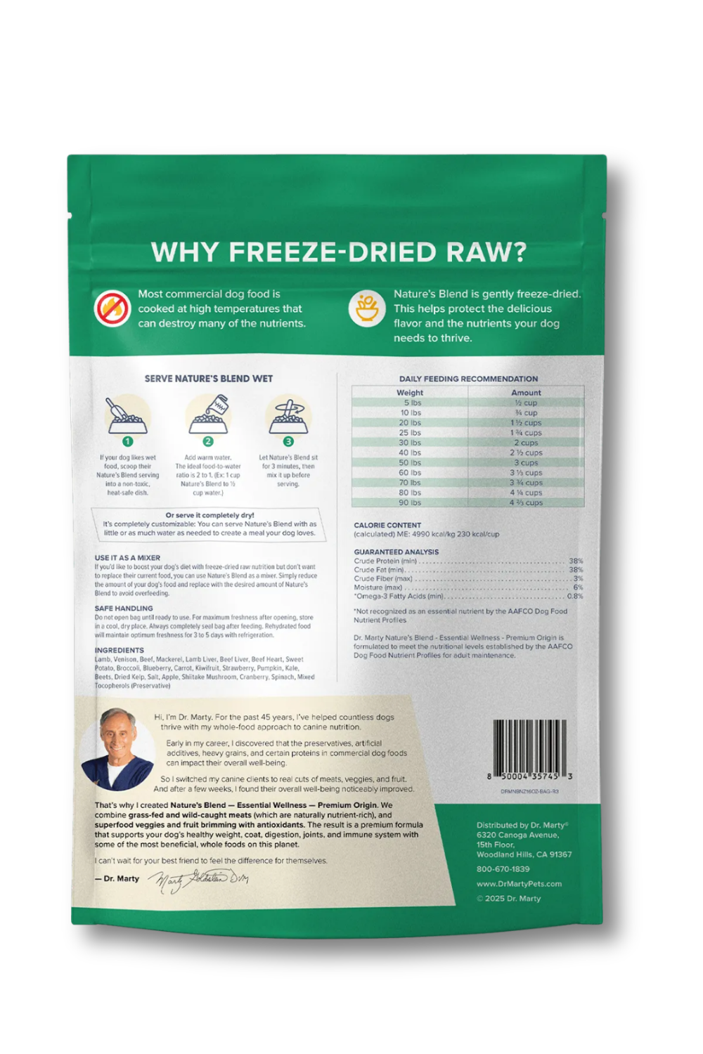 DR MARTY Nature's Blend Premium Origin Freeze-dried Dog Food