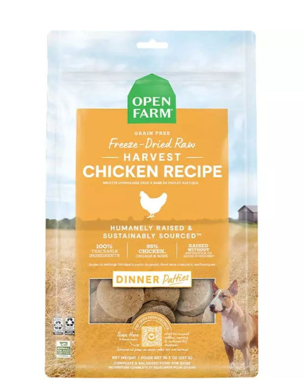OPEN FARM Freezedried Dog Food Patties Harvest Chicken 17.5OZ