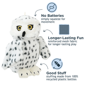 TALL TAILS Animated Snow Owl Dog Toy