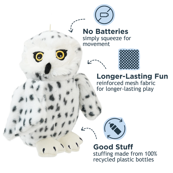 TALL TAILS Animated Snow Owl Dog Toy