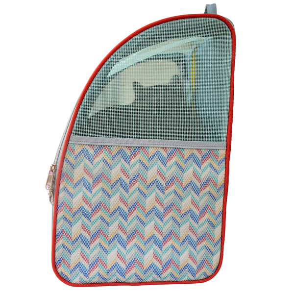 TRAVEL CAT “The Roam With Me” Cat Backpack  Chevron Terracotta Sky