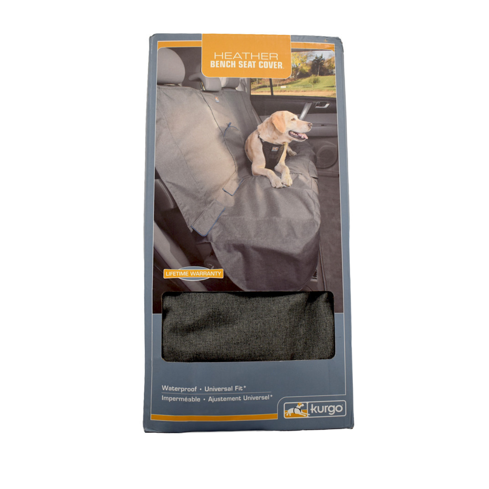 KURGO Wander Bench Seat Cover Heather Charcoal & Coastal Blue