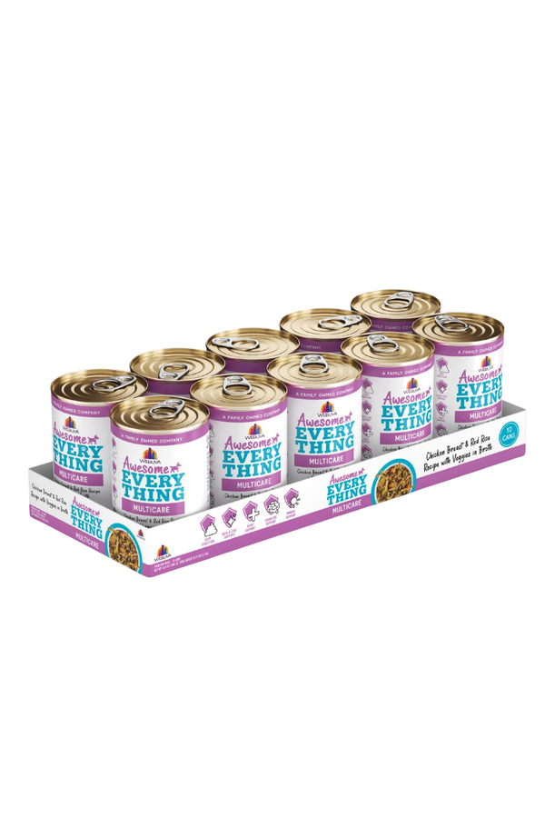 WERUVA Awesome Everything Chicken Breast & Red Rice Recipe with Veggies in Broth Canned Dog Food CASE 10/14OZ