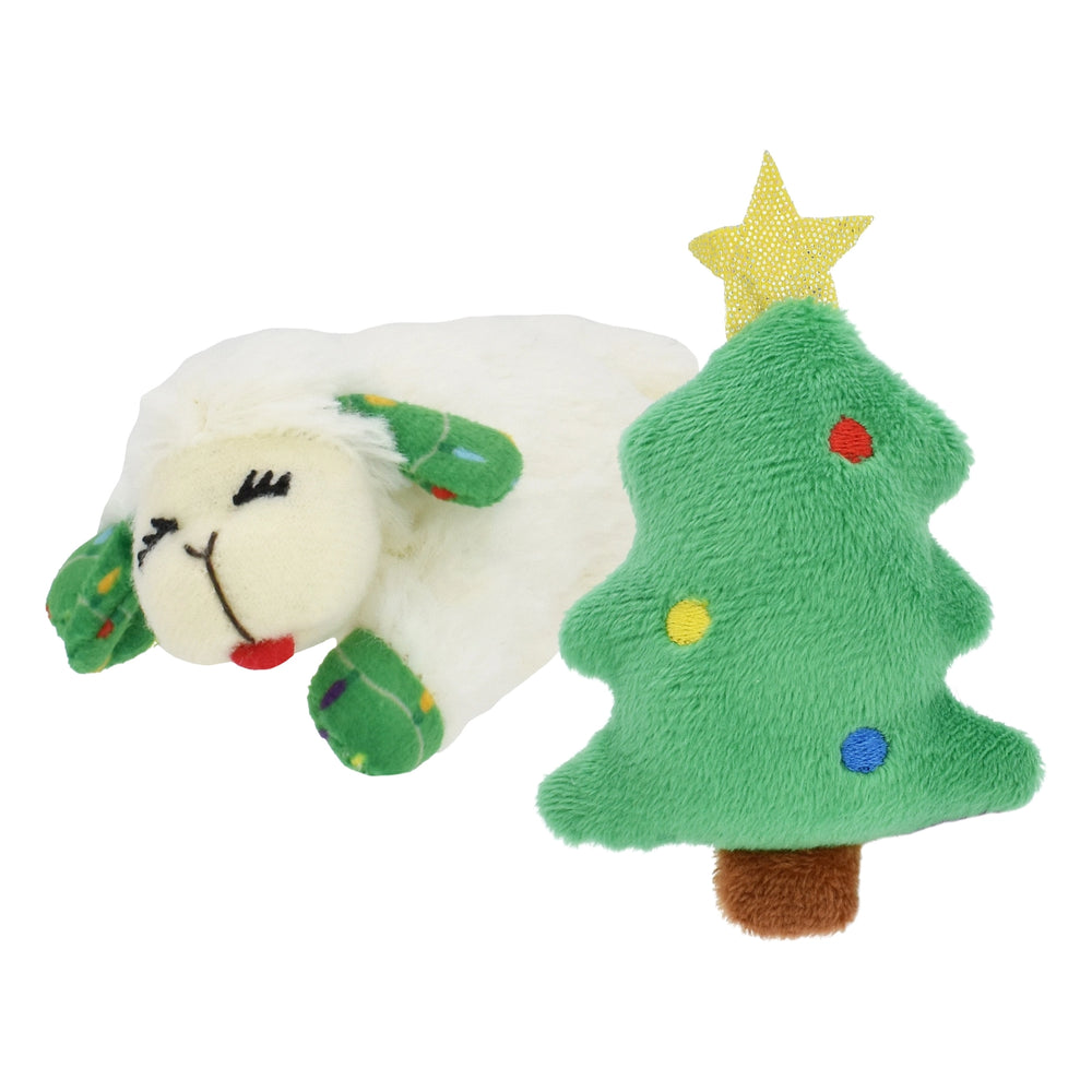 MULTIPET Lamb Chop Holiday Cat Toy 2pk