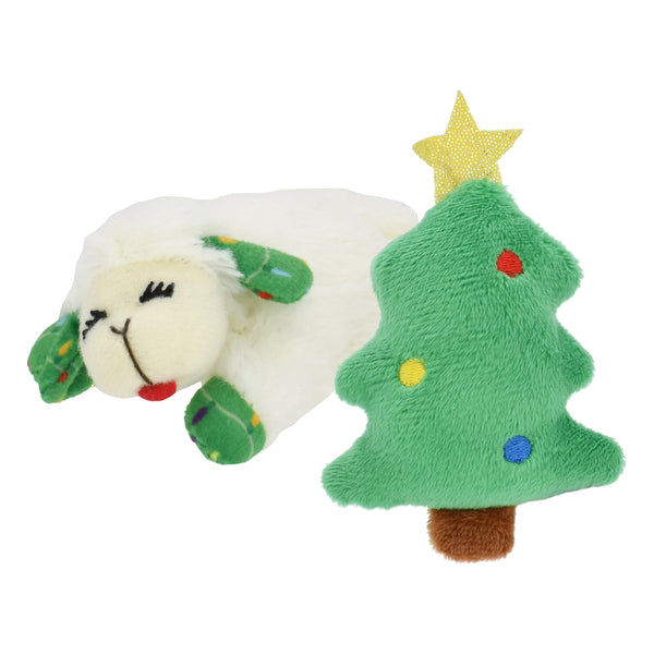 MULTIPET Lamb Chop Holiday Cat Toy 2pk