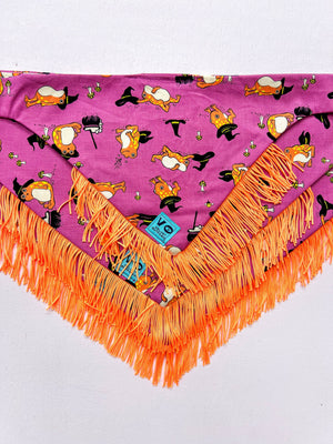 Velvet Outpaws Halloween Frogs Fringe Bandana