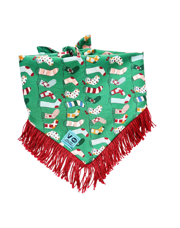 VELVET OUTPAW Holiday Stockings Dog Bandana