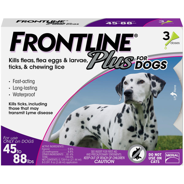 FRONTLINE PLUS for Dogs 45-88lb 3pk