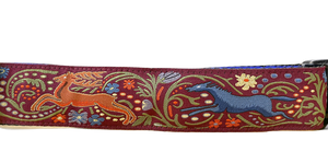 MACKENZIE Medieval Hunt Burgundy Collar 1.5in