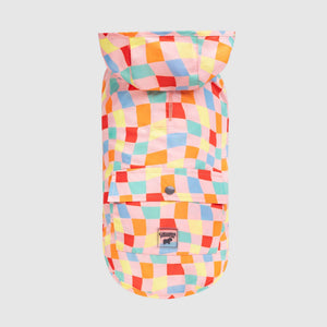CANADAPOOCH Pick Me Poncho Dog Raincoat Warped Checker