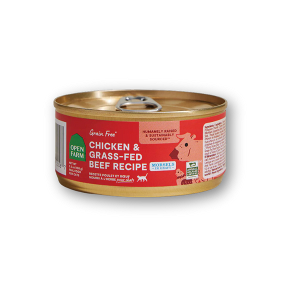 OPEN FARM Hearty Morsels Chicken and Beef Cat Food 5.3 OZ CASE/12