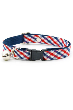 MADE BY CLEO Heritage Gingham Cat Collar 8-13"