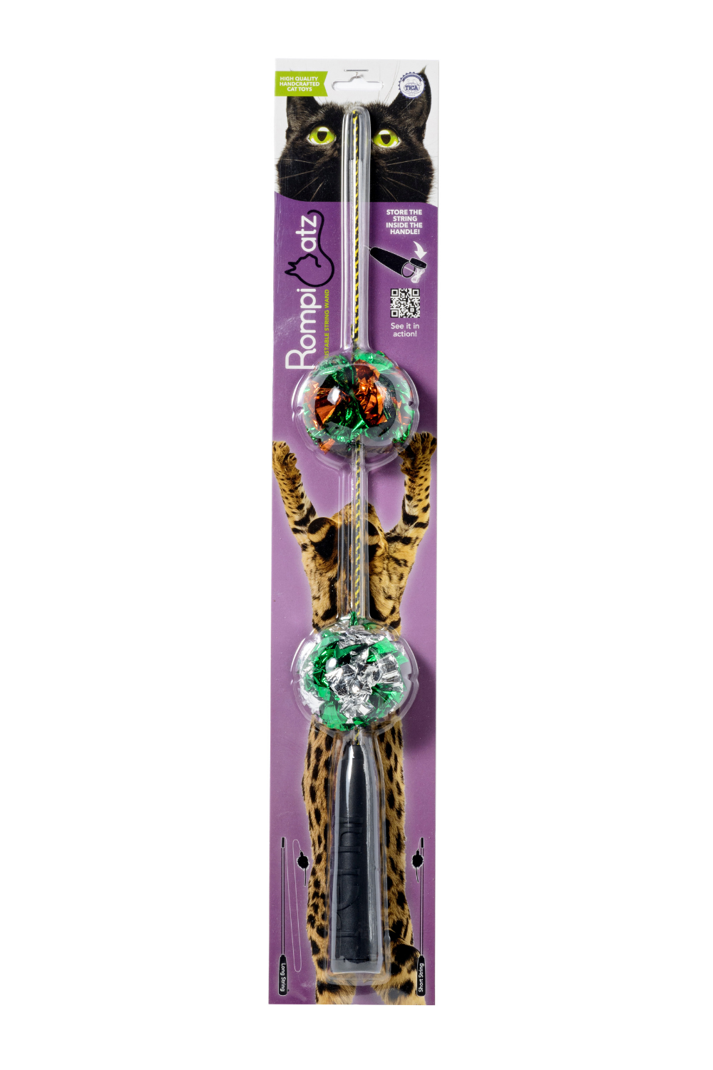 ROMPICATZ Adjustable String Wand Crinkle Ball