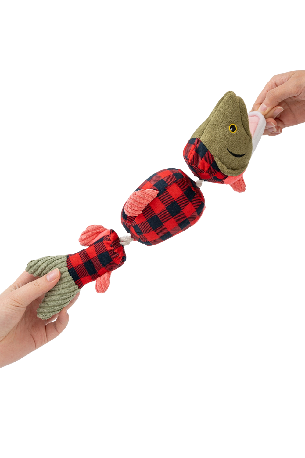 TALL TAILS Salmon Jointed Shake Play Dog Toy