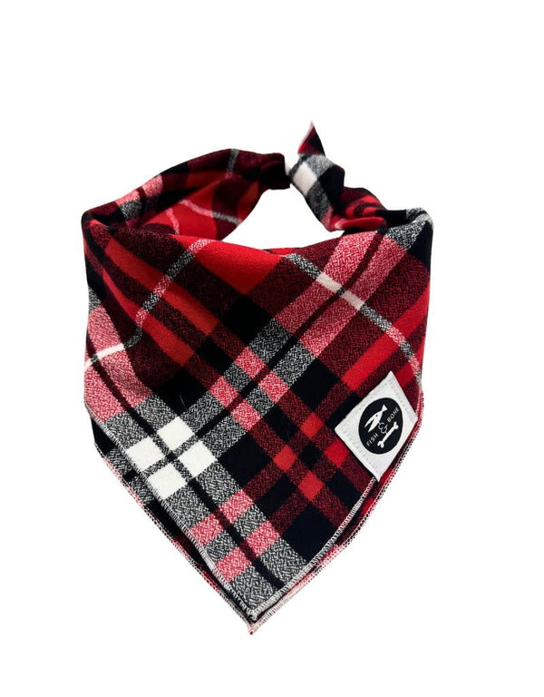 THE FISH & BONE Bandana Red & Black Flannel