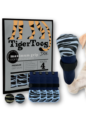 DOK Tiger Toes Premium Non-Slip Dog Socks