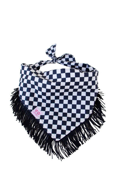 VELVET OUTPAW Checkered Fringe Bandana