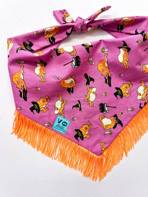 Velvet Outpaws Halloween Frogs Fringe Bandana
