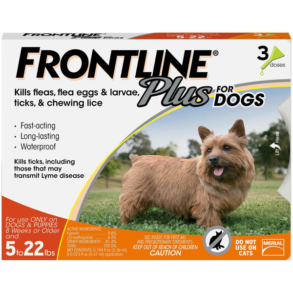 FRONTLINE PLUS for Dogs 5-22lb 3pk