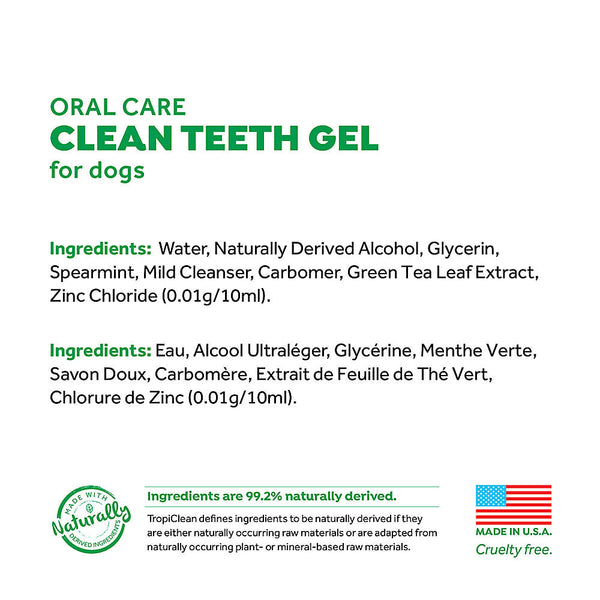 TROPICLEAN Dog Clean Teeth Gel Fresh Breath 2oz