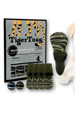 DOK Tiger Toes Premium Non-Slip Dog Socks