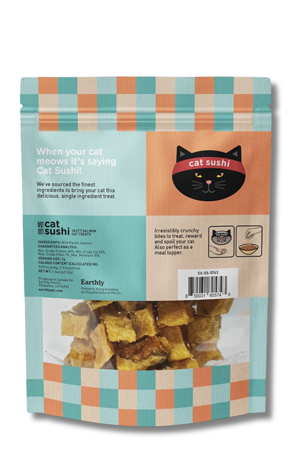 EARTHLY Cat Sushi Crunch Salmon 1.5oz