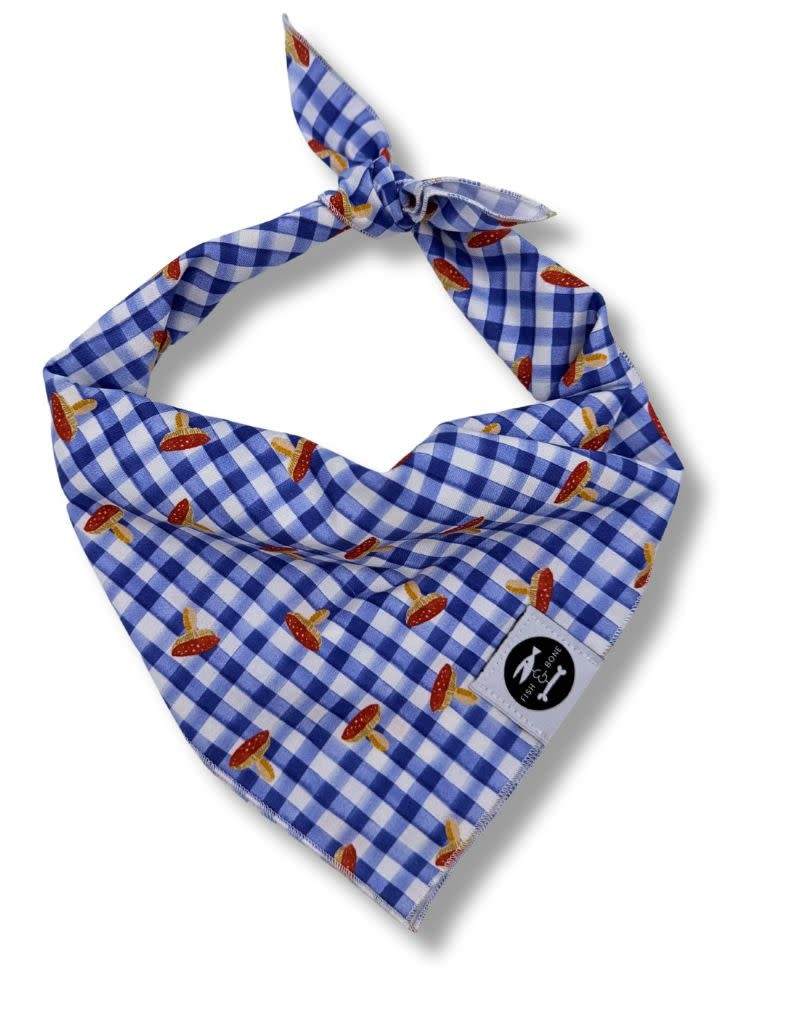 FISH & BONE  Bandana Gingham Toadstools