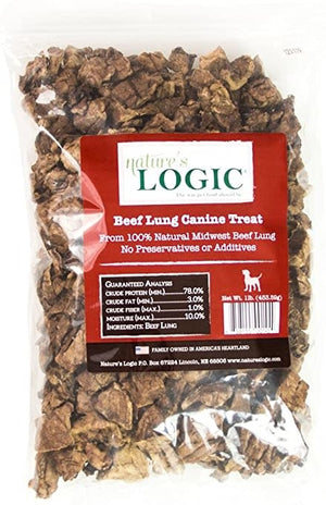 NATURE'S LOGIC Beef Lung Dog Treat 1lb